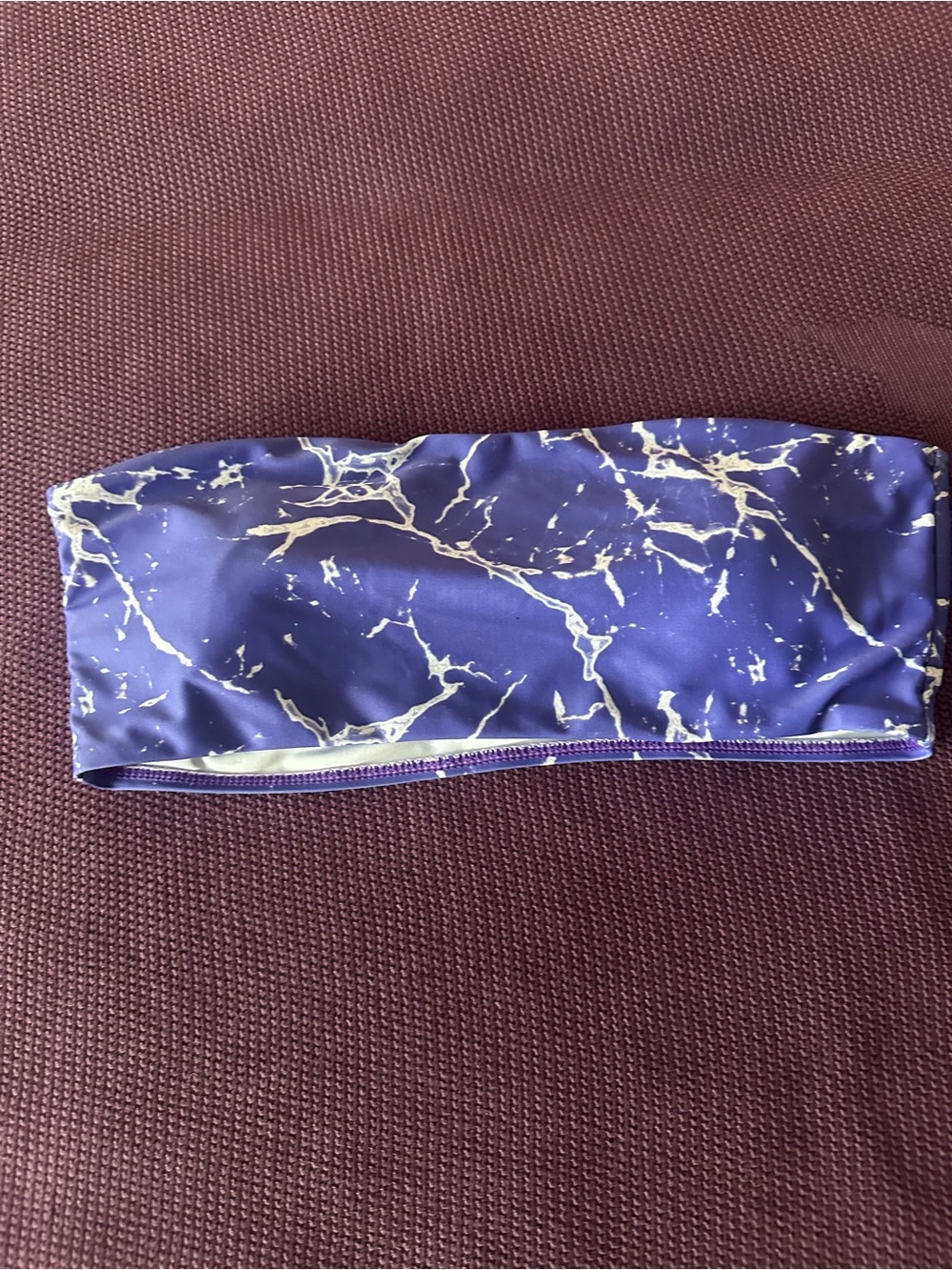 Zaful | Women’s Purple Marble-Print Bandeau Top in Size S